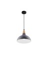BIRK Blå Ø24cm pendel - E27 sokkel, 2m ledning, metall / tre