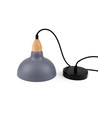 BIRK Blå Ø24cm pendel - E27 sokkel, 2m ledning, metall / tre