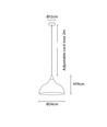 BIRK Blå Ø24cm pendel - E27 sokkel, 2m ledning, metall / tre