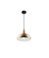 BIRK Messing Ø19cm pendel - E27 sokkel, 2m ledning, metall / tre