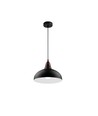 BIRK Svart Ø24cm pendel - E27 sokkel, 2m ledning, metall / tre
