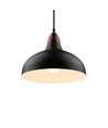 BIRK Svart Ø24cm pendel - E27 sokkel, 2m ledning, metall / tre