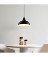 BIRK Svart Ø24cm pendel - E27 sokkel, 2m ledning, metall / tre