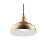 BIRK Messing Ø24cm pendel - E27 sokkel, 2m ledning, metall / tre