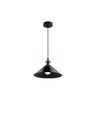 MOKKA Sort Ø22cm pendel - E27 fatning, 2m ledning, Sort/messing