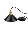 Sort Ø22cm pendel - E27 sokkel, 2m ledning, sort/messing