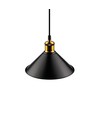 Sort Ø22cm pendel - E27 sokkel, 2m ledning, sort/messing