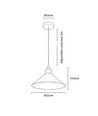 Hvit Ø22cm pendel - E27 sokkel, 2m ledning, hvit/messing