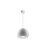 Hvit Ø20cm pendellampe - E27 sokkel, 2m ledning, metall