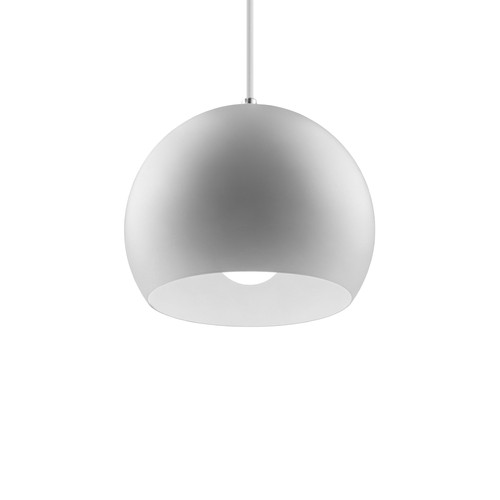 Hvit Ø20cm pendellampe - E27 sokkel, 2m ledning, metall