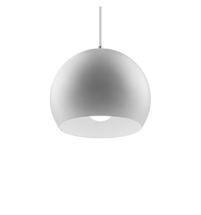 Hvit Ø20cm pendellampe - E27 sokkel, 2m ledning, metall