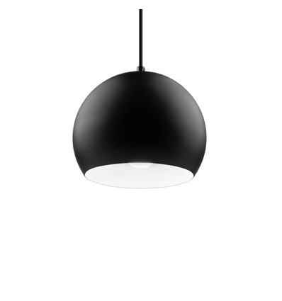 Sort Ø20cm pendellampe - E27 sokkel, 2m ledning, metall