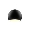 Sort Ø20cm pendellampe - E27 sokkel, 2m ledning, metall