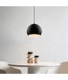 Sort Ø20cm pendellampe - E27 sokkel, 2m ledning, metall