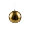 Messing Ø20cm pendellampe - E27 sokkel, 2m ledning, metall