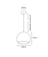 Messing Ø20cm pendellampe - E27 sokkel, 2m ledning, metall