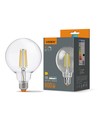 E27 7W LED filamentpære - G95, nøytral hvit