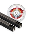 120cm LED Akustikkpanel-sett, sort - 2 stk. Enfarget LED-striper m. 60W strømforsyning - WiFi eller RF