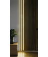 240cm LED Akustikkpanel-sett, sort - 2 stk. Enfarget LED-striper (240cm) m. 78W strømforsyning - WiFi eller RF