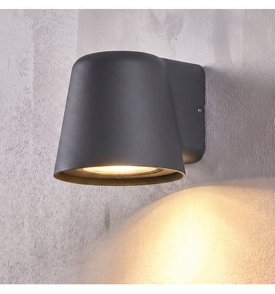 Avero GU10 vegglampe - Grå, IP65, inne/ute, uten lyskilde