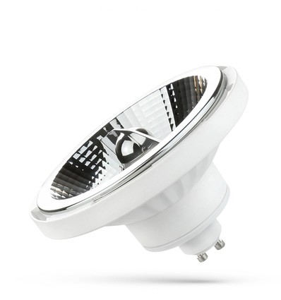 10W GU10 AR111 LED-spot - hvit, 20° spredning, 5 års garanti