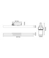 30/28/25W 3-faset LED-lysskinne - 60 cm, sort