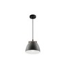 Grå Ø16cm pendel - E27 fatning, 2m ledning, metall / tre
