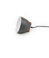 Grå Ø16cm pendel - E27 fatning, 2m ledning, metall / tre