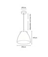 Grå Ø16cm pendel - E27 fatning, 2m ledning, metall / tre