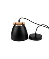 Sort Ø16cm pendel - E27 fatning, 2m ledning, metall / tre