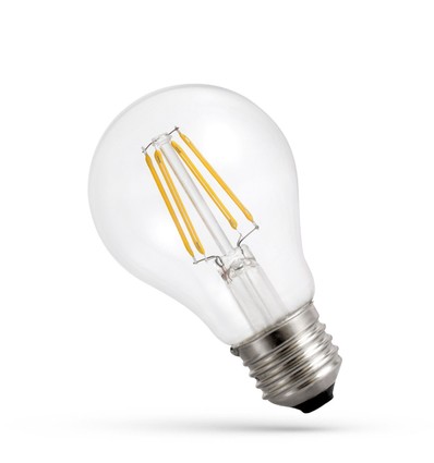 E27 8,5W LED-pære - A60, filament, klart glass