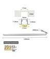 120cm LED touch skapbelysning - For innbygging, 12V DC, 8W