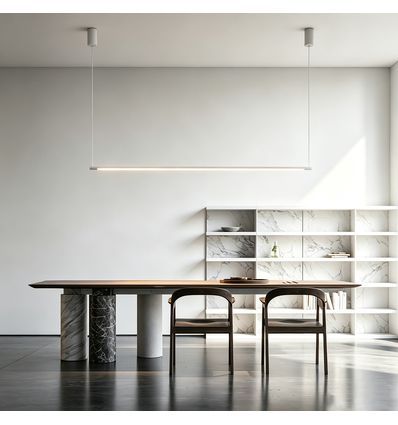 86cm dimbar spisestuelampe - Hvit, 11W LED, inkl. wireoppheng