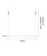 86cm dimbar spisestuelampe - Hvit, 11W LED, inkl. wireoppheng