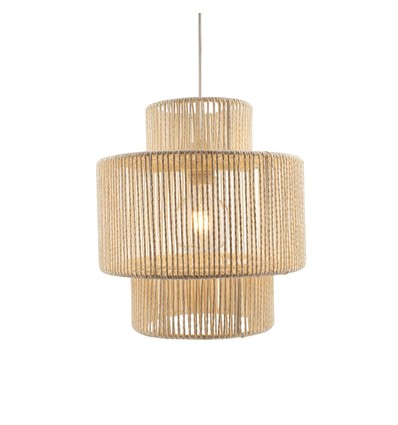 SNOR Beige Ø30cm pendel - E27-sokkel, 2m ledning, flettet papirsnor
