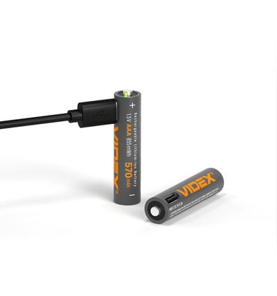 2 stk. AAA-batterier, USB-C oppladbare - 1,5V, 570mAh, Li-ion