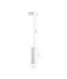 3-fasers skinnespot pendel - Hvit, GU10, Ø5,5cm, uten lyskilde