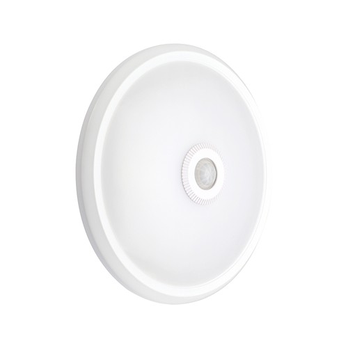 12W LED sensorlampe - Rund, PIR-sensor, Cree-brikke, hvit, 6400K