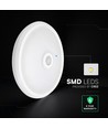 12W LED sensorlampe - Rund, hvit, PIR-sensor, Cree-brikke, 3-i-1 CCT