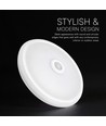 12W LED sensorlampe - Rund, hvit, PIR-sensor, Cree-brikke, 3-i-1 CCT