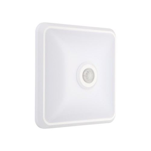 12W LED-sensorlampe, CCT - 3 lysfarger, PIR-sensor, 6 års garanti, Cree, kvadratisk, hvit