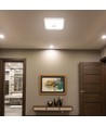 12W LED sensorlampe - PIR-sensor, Cree-brikke, kvadratisk, hvit, 3-i-1