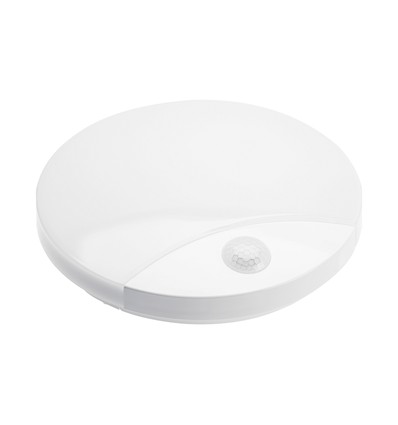 V-Tac 15W LED utendørs vegglampe med sensor - Rund, hvit, Cree-brikke, CCT