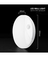 V-Tac 15W LED utendørs vegglampe med sensor - Rund, hvit, Cree-brikke, CCT
