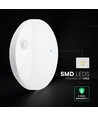 V-Tac 15W LED utendørs vegglampe med sensor - Rund, hvit, Cree-brikke, CCT