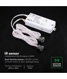 V-Tac 2-i-1 dobbel IR-sensor - Maks 1000W LED, av/på ved dør eller håndbevegelse