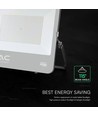 200W LED flomlys - 185 lm/W, CREE-brikke, 4000K, svart, 6 års garanti