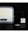 V-Tac 12W solcelle LED-flomlys - IP65, svart, 3-i-1