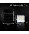 20W LED projektør med solcellepanel - IP65, sort, 3-i-1, utendørs