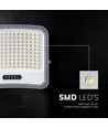 V-Tac 25W LED flomlys med solcelle - IP65, svart